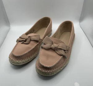 NEXT Women's Blush Pink Nubuck Leather Flat Loafer Shoes Ladies Size UK 6 EU 39 - Picture 1 of 11