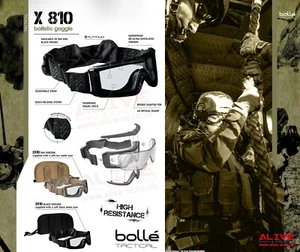 Bolle X810 Tactical Ballistic Goggles Safety Airsoft Military Assault Shooting - Picture 1 of 28
