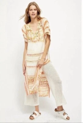 Vestido Suéter Free People Crochet Caftán Cubrir Sunflare Combo Med $326 Foto 1 de 4