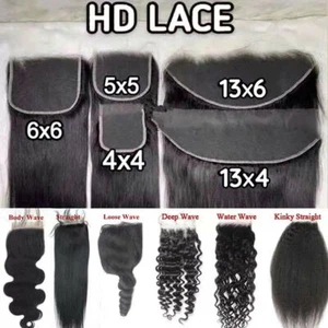 12AA+ BRASILIANISCHES REINES MENSCHLICHES HAAR HD LACE FRONTAL/VERSCHLUSS 4X4/5X5/6X6/13X4/13x6 - Bild 1 von 7