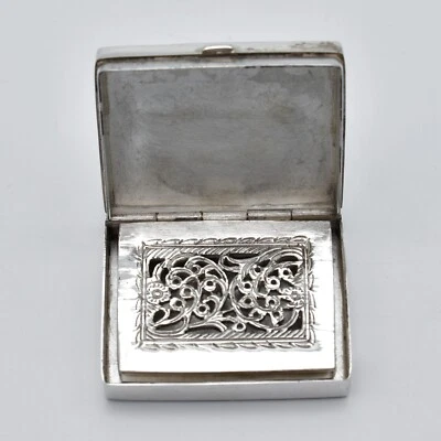 Parrilla de vinagreta moderna de plata esterlina perforada pesada Foto 1 de 4