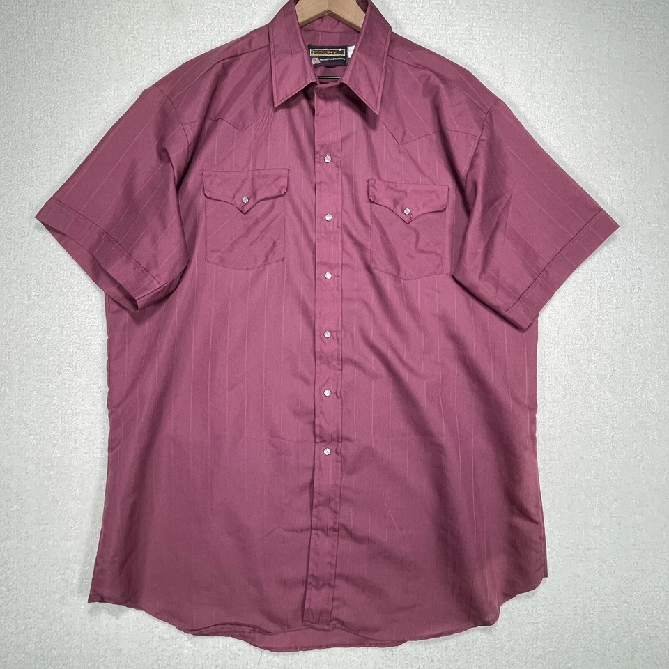 Vintage Panhandle Slim Dress Shirt 18 Purple Striped USA Western Cowboy Rodeo Foto 1 de 4