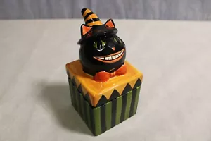 Vintage Halloween Cat Trinket Box - Picture 1 of 10