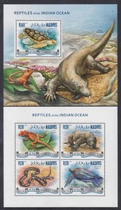 Maldives - MUH Set of 2 mini sheets - 2014 Reptiles of Indian Ocean - Picture 1 of 1