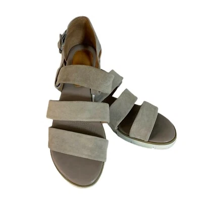 Women's Corso Como Marisol Sz 7.5M Gray Kid Suede Leather Sandals Buckle Flat - Image 1 of 4