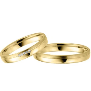 Anillo de boda Rauschmayer 05522 en 585/- oro amarillo con brillante 0,02 ct. w/si - Imagen 1 de 2
