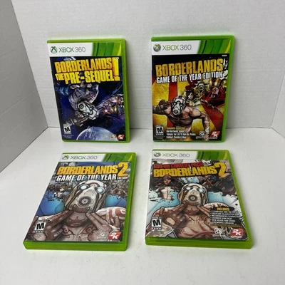 Borderlands Pre-Sequel Borderlands & Borderlands 2 GOTY + Add on Xbox 360 Lot - Image 1 of 4