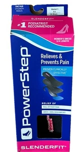 PowerStep SlenderFit Women's 3/4 Insoles for High Heels - 5010-03 XS Black - Picture 1 of 6