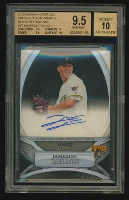 JAMESON TAILLON 2010 Bowman Sterling BLACK REFRACTOR AUTO #18/25 BGS 9.5/10 GEM - Image 1 of 2