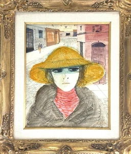 Charles Levier dipinto olio su tavola originale "donna" - Foto 1 di 4