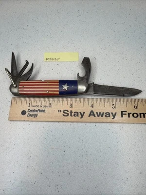 Vintage Early Remington UMC Red White & Blue Scout Pocket Knife R3335 - Image 1 of 4