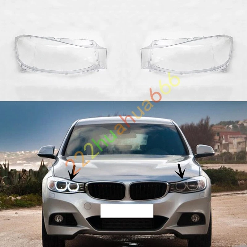 Pair Headlight Lens Clear Shell + Sealant For BMW 3-Series GT F34 2013-2016 - Imagem 1 de 4