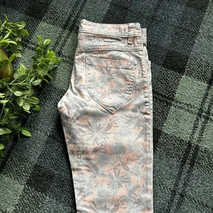 Adidas Neo Label Floral Jeans Trousers Pink Womens 26 x 32 Skinny Uk 8 - Picture 1 of 4