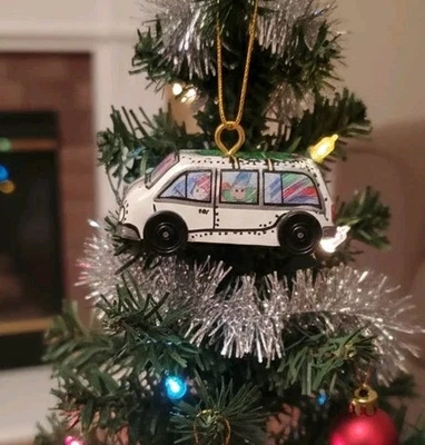 De colección 1993 Hallmark Miniature Ornament On The Road #1 Minivan Family Vacation Van Foto 1 de 4