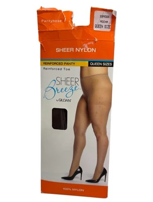 Pantimedias Gildan Sheer Breeze QUEEN Talla Nylon MOCHA Puntera Reforzada Panty 37303 Foto 1 de 2