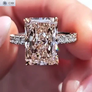 2.25Ct Radiant Vivid Pink Lab Grown Diamond Engagement Ring In 14K Two-Tone Gold - Picture 1 of 15