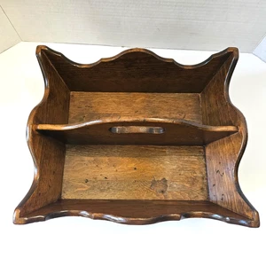Vintage Holz Besteckträger Caddy Tragetasche Bauernhaus Dekor/4" hoch, 12" lang, 10" breit. - Bild 1 von 7