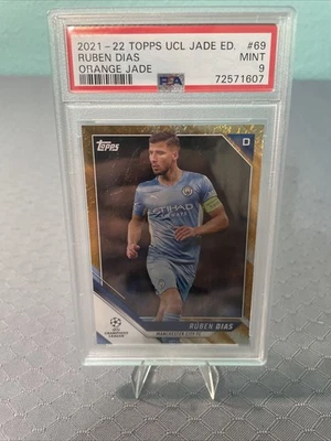 2021 Topps UCL Collection Jade Edition Orange Jade 03/25 Ruben Dias PSA 9 - Image 1 of 2