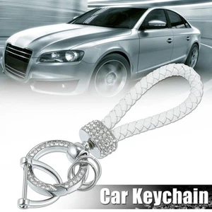 Car Fob Key Chain Keychains Holder for Men and Women Bling Key Rings Set White - Picture 1 of 7
