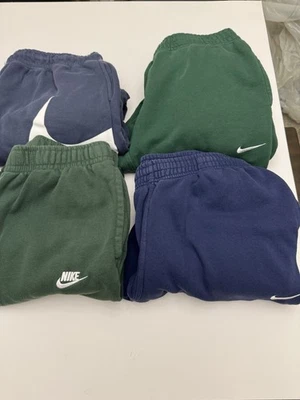 Lote de 4 Pantalones de chándal Nike de vellón Dri Fit elásticos verdes azules para hombre talla XL Foto 1 de 4
