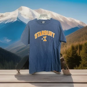 VINTAGE USED KIDS STARBURY BLUE T SHIRT SIZE MEDIUM - Picture 1 of 10
