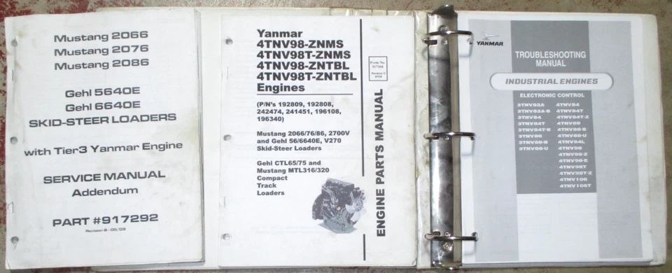 Gehl 5640E 6640E Mustang 2066 2076 2086 Service Manual & Yanmar Engine Manuals - Image 1 of 4