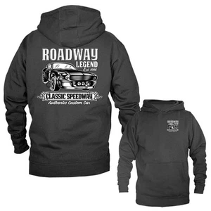 Felpa con cappuccio Roadway Legend Hot Rod Garage Classic Vintage Automobile Pullover - Foto 1 di 10