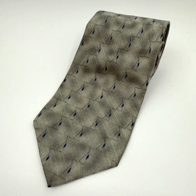 Colours by Alexander Julian Silk Tie Blue Silver Diamond Necktie Made in USA - Image 1 of 4