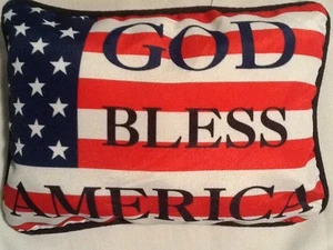 Tapestry Throw Pillow Word Afghan God Bless America Throw Pillow - Picture 1 of 3