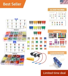 351pcs Car Fuses Assortment Kit 9 Circuit Fuse Adapter + 2 Fuse Puller - Blad... - Picture 1 of 7