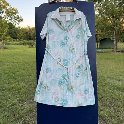 Vestido Secretaria Vintage Hecho a Mano Años 70 Plus, Cinturón Día Volup Nerd Geek Talla Foto 1 de 4