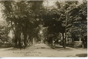 Postal RPPC Moline Illinois Sixth Ave y calle 17 dividida sin publicar - Imagen 1 de 2