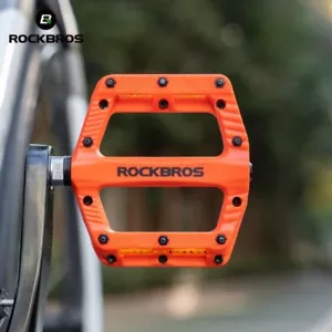 ROCKBROS Mountain MTB Road Bike Cycling Bearing Nylon Flat-platfrom Pedals 9/16” - Picture 1 of 17