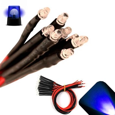 20 x LED Pre wired 12v 3mm Blue Flashing Blinking Strobe LEDs 12 volt RC 6v 9v - Image 1 of 2