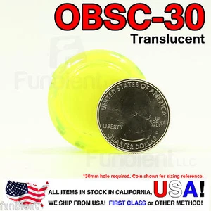 Sanwa Original OBSC-30 Yellow Translucent Push Button JAMMA guitar killswitch - Picture 1 of 8