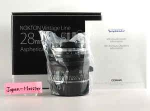 Voigtlander NOKTON Vintage Line Aspherical 28mm F1.5 Type I VM Leica M Black New - Picture 1 of 14