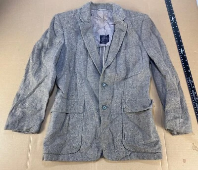 Vtg 40s 30s Wool Fleck Gabardine Sports coat Blazer Jacket Hollywood Gangster Foto 1 de 4