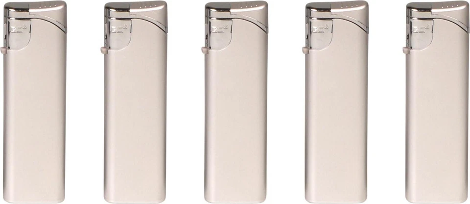 50 X Piezo Réutilisables Briquet Slider/Argent/Plastique/Flamme Standard - Photo 1/1