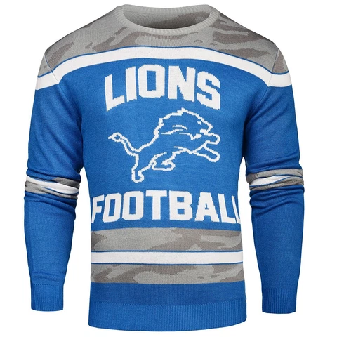 NFL Detroit Lions Football Men's Sweater Small Glow in the Dark Ugly Christmas Cover