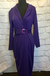 Vtg Chipper of California Women’s Medium Purple Wrap-Around Dress - Picture 1 of 7