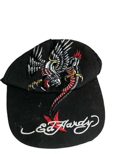 Vintage Ed Hardy Kids Dragon Black Cap Baseball Adjustable Hat Grunge - Picture 1 of 7