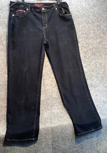 VTG Baby Phat Jeans womens  size 16 Dark blue wide leg  Y2k  80s girly Wide leg - Picture 1 of 16