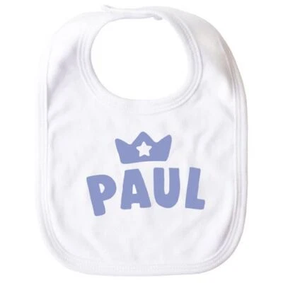 SPECIALME personalisiertes Baby Lätzchen mit Namen und Krone Geschenk Geburt Geburtstag