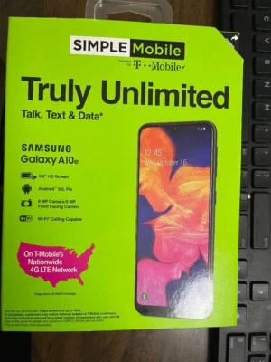 New Simple Mobile Samsung Galaxy A10E, 32 GB Black - Prepaid Smartphone - Image 1 of 2