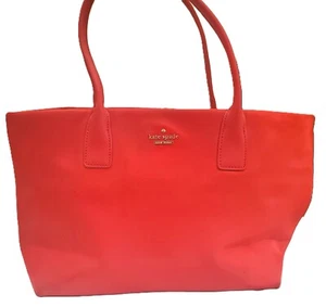 Iconic Kate Spade Red Nylon Tote with Leather Handles and Stripped Lining - Picture 1 of 5