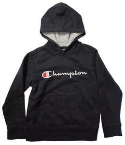 Champion Black Hoodie w/Logo & Front Pocket Boy Size S - Picture 1 of 3