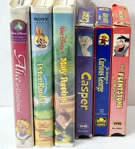 Alice in Wonderland, Peter Rabbit Mary Poppins VHS Children's Classics TESTED - Picture 1 of 1