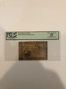 Colonial Currency Double Error Dec.,23,1776 $2 South Carolina Choice 55 PCGS - Picture 1 of 6