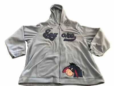 Chaqueta para mujer Disney talla 2XL polar Eeyore Pooh con capucha bordada azul Foto 1 de 4