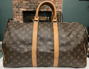 Louis Vuitton Monogram LV Vintage Keepall 45 handbag Browns Duffle Bag VERY GOOD - Picture 1 of 18